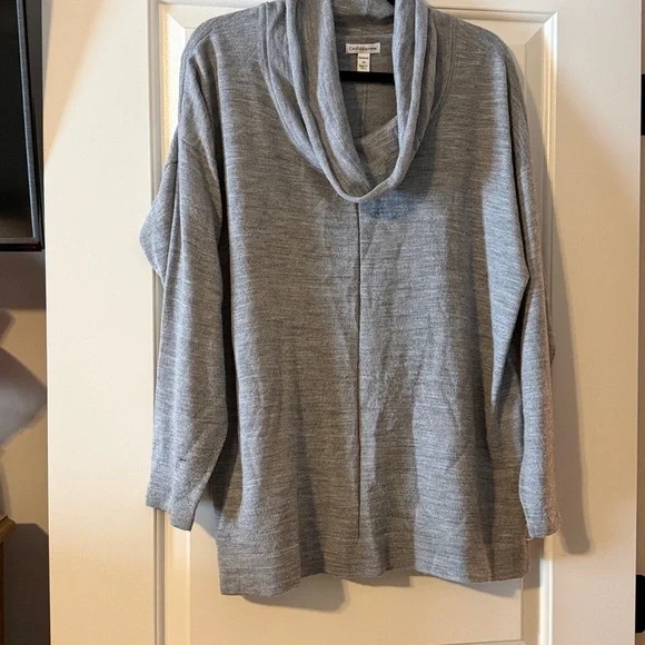 Croft & Barrow Gray and Black Cowl Neck Sweaters - Picture 2 of 5